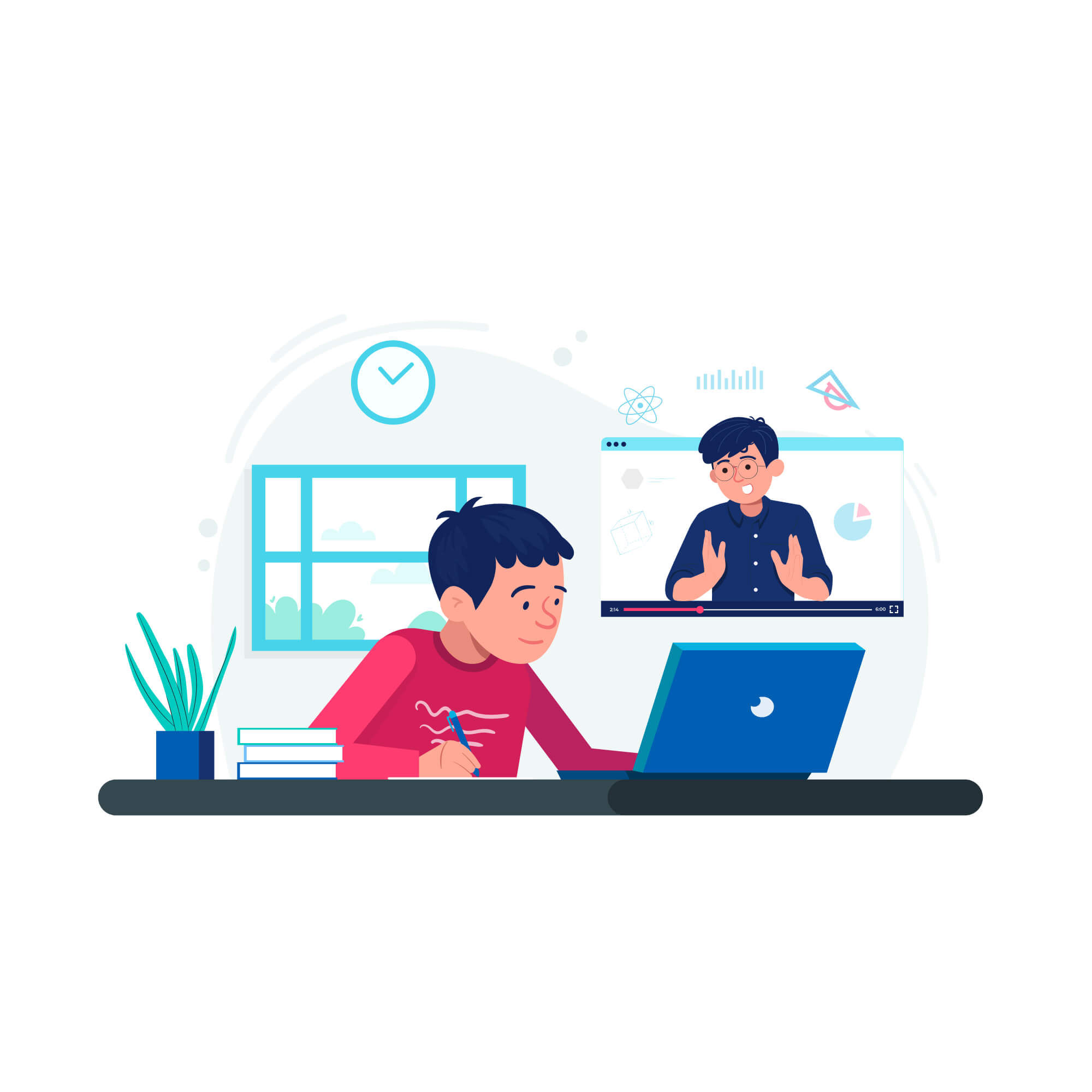 Creative online learning concept illustration