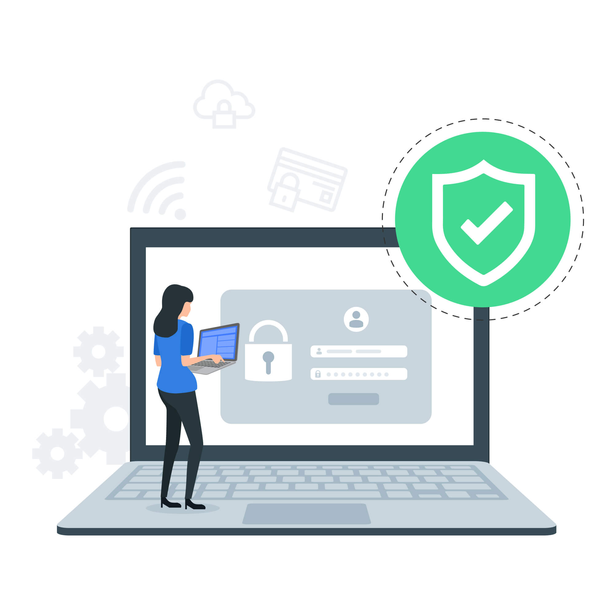 Cyber security management concept illustration