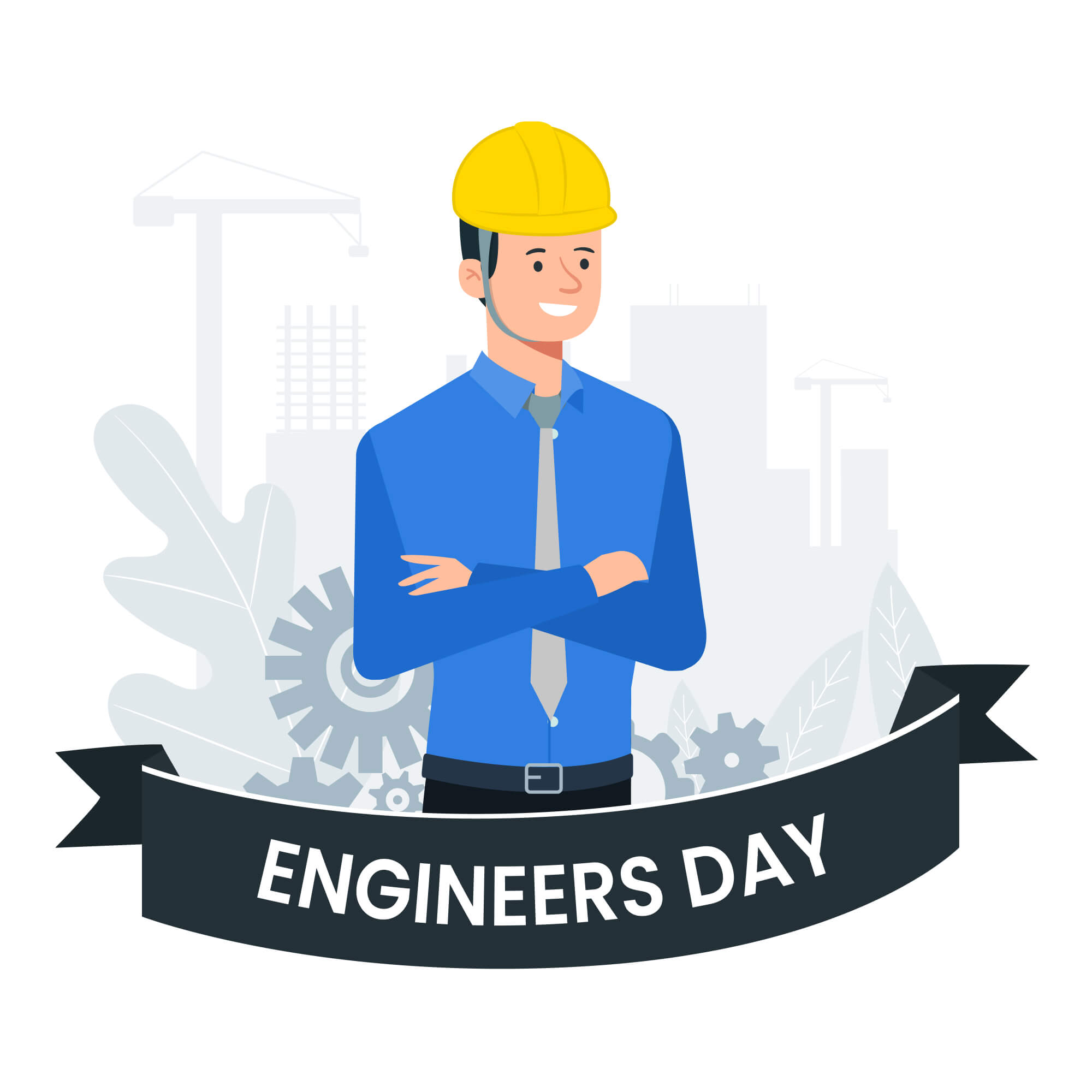 Happy engineers day concept illustration