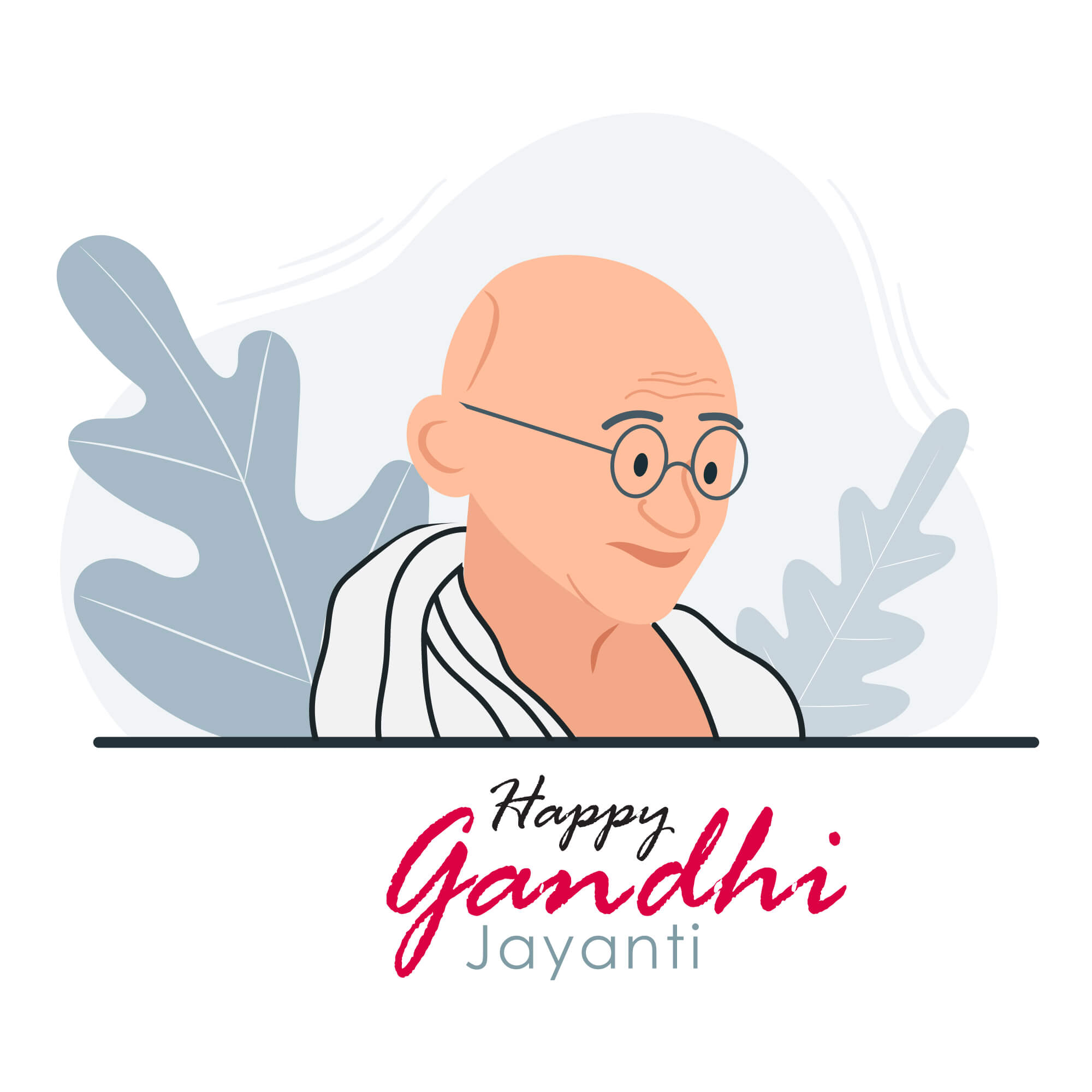 Happy gandhi jayanti concept illustration
