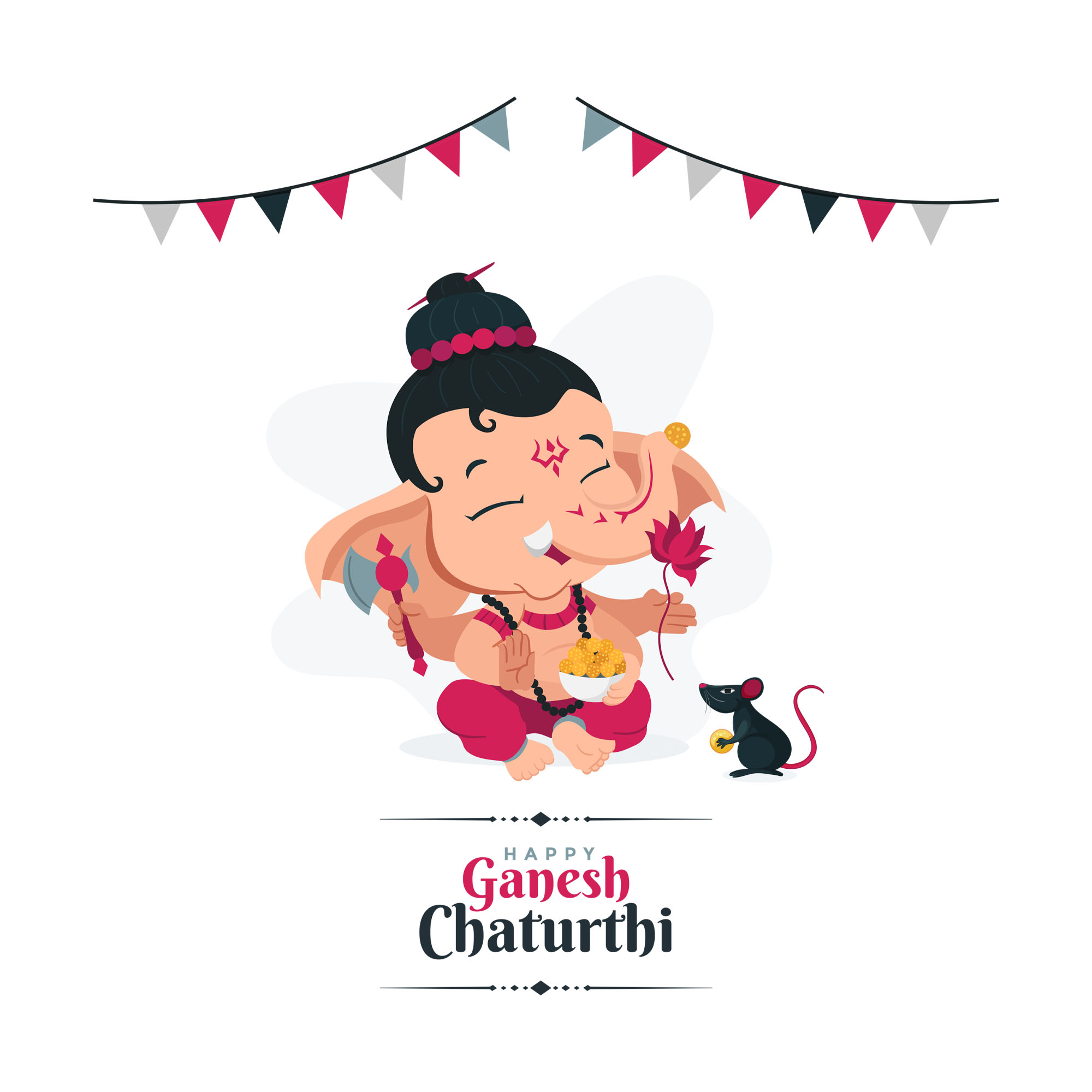 Happy ganesh chaturthi concept illustration
