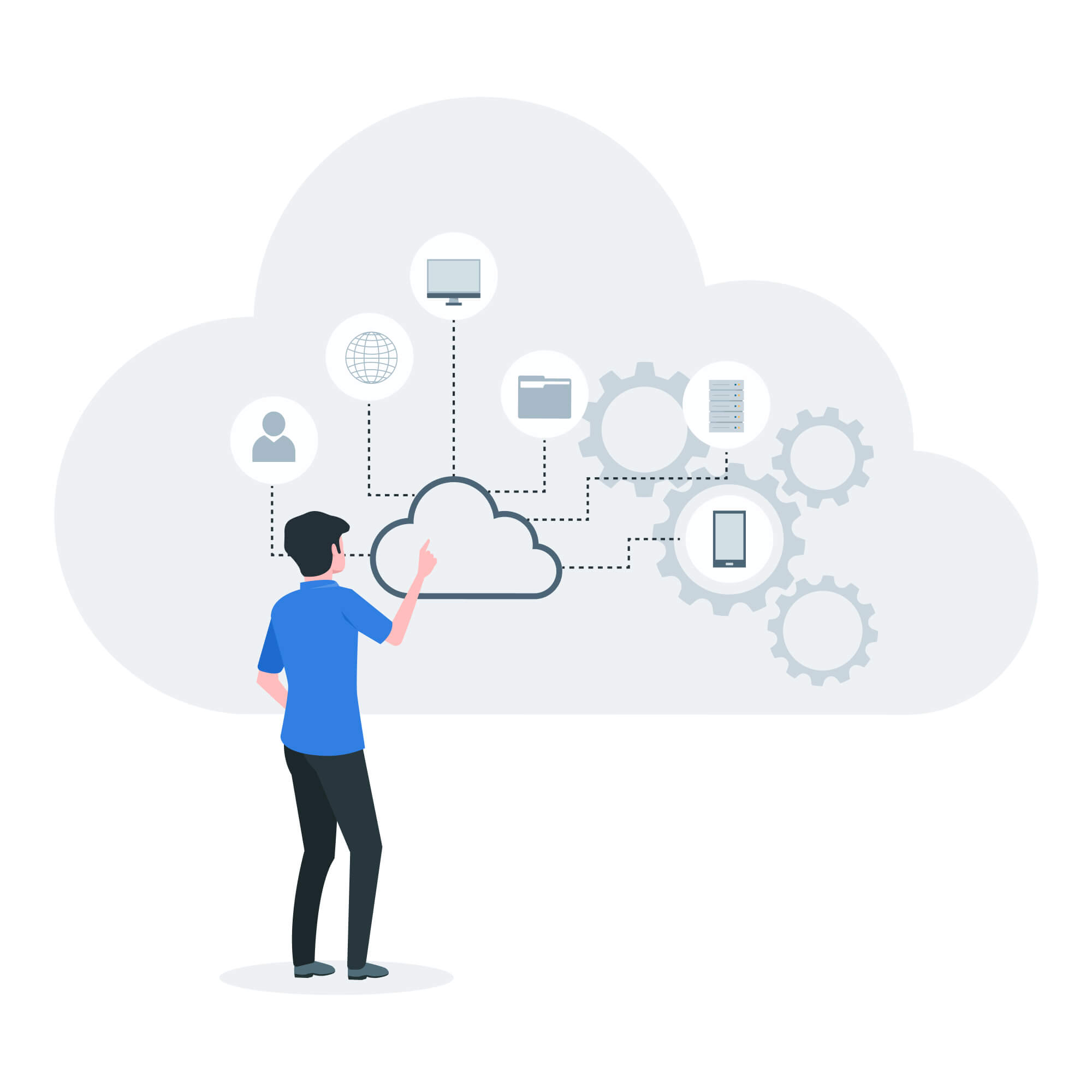 Picture showing a sample of cloud technologies layout illustration
