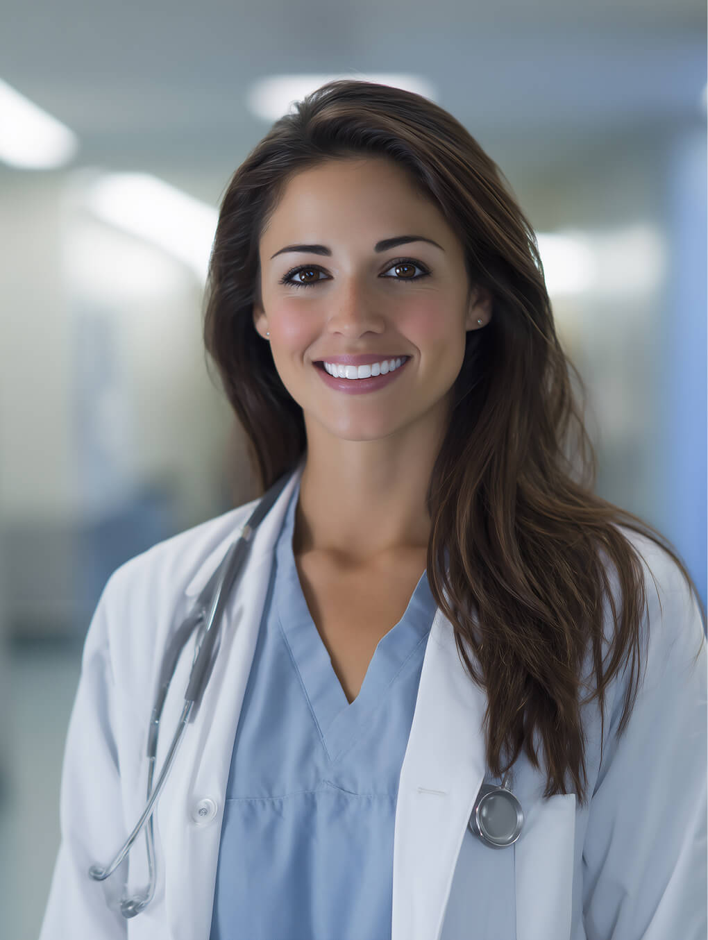 Smiling female doctor in hospital setting