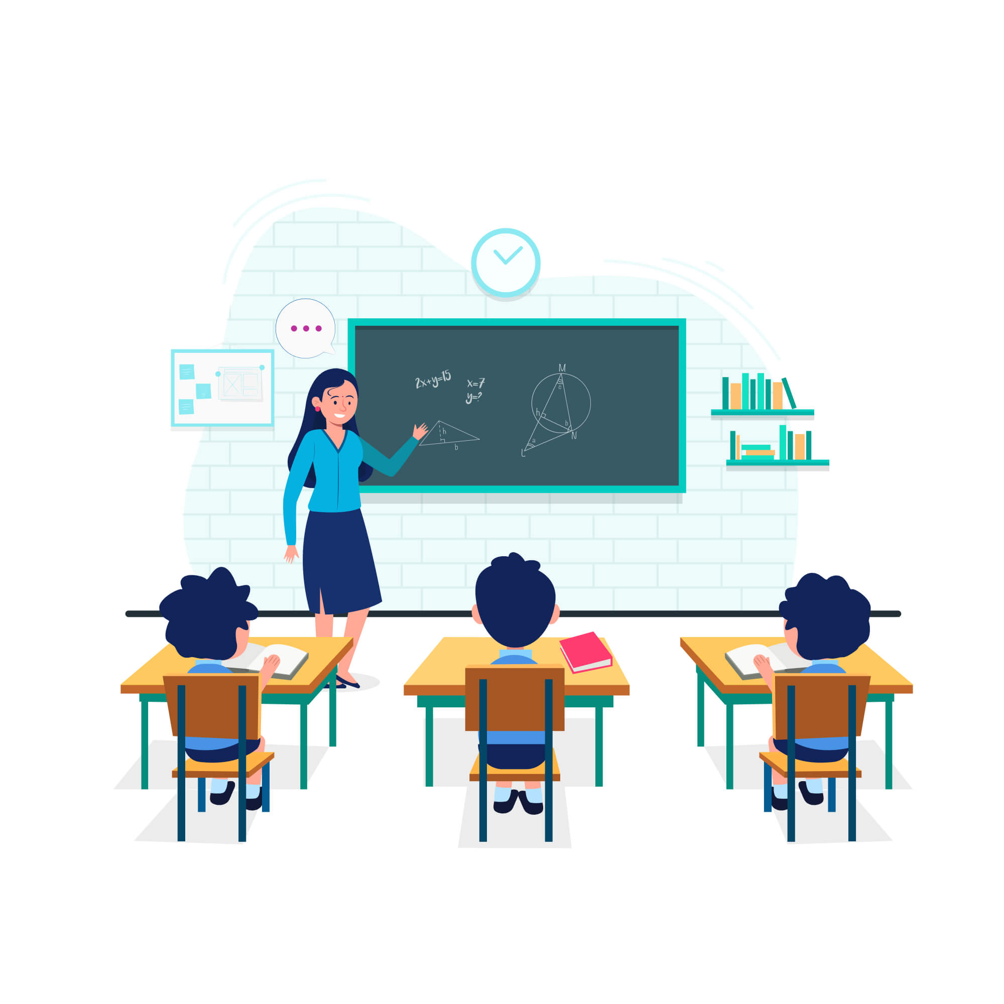 Teacher and Students Concept Illustration